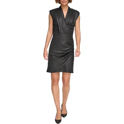 Dkny Womens Ruched Mini Mini Dress In Black