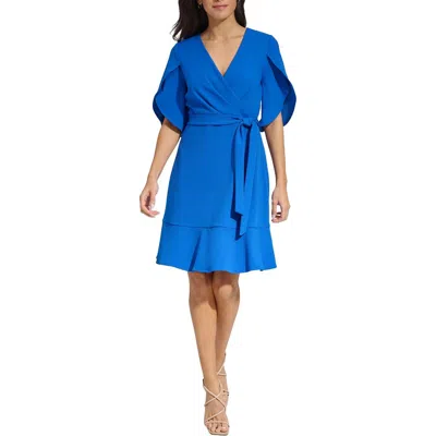 Dkny Womens Ruffle Sleeves Knee-length Mini Dress In Blue