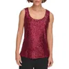 Dkny Womens Sequiend Sleeveless Tank Top In Red