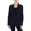 Dkny Petite Pick-stitch Single-button Blazer In Blue