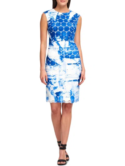 Dkny Womens Sleeveless Above Knee Mini Special Occasion Dress In Blue