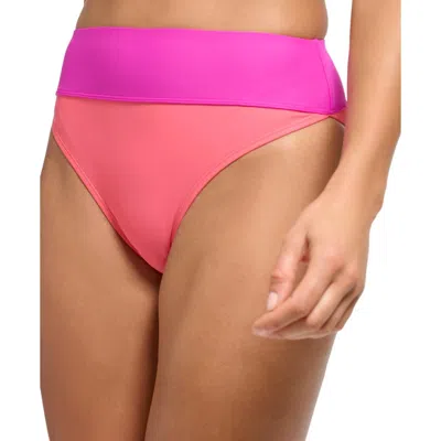 Dkny Womens Solid Bikini Swim Bottom Separates In Pink