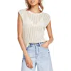 Dkny Womens Solid Cotton Tank Top Sweater In Multi