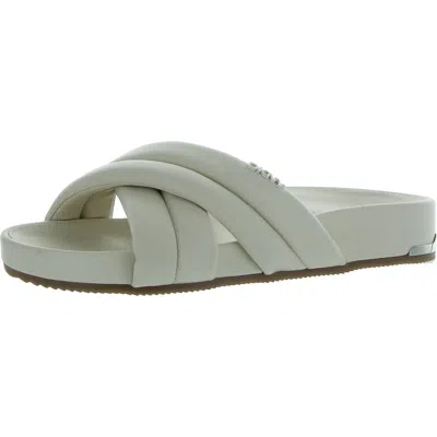 Dkny Womens Solid Faux Leather Slide Sandals In Multi