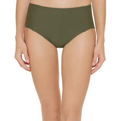 Dkny Womens Solid High-waist Swim Bottom Separates In Moss Texture