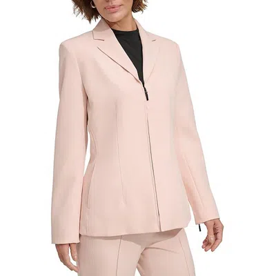 Dkny Womens Solid Polyester Double-breasted Blazer In Pink