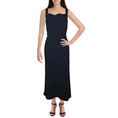 Dkny Womens Solid Polyester Midi Dress In Blue