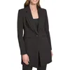 Dkny Womens Solid Polyester One-button Blazer In Black