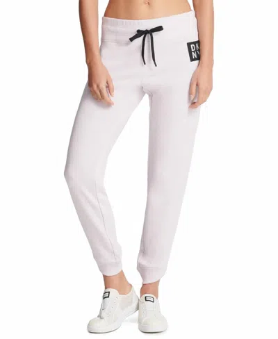 Dkny Womens Sport Terry Logo Patch Joggers In Light Purple In White