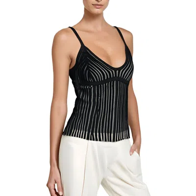 Dkny Womens Striped Ribbed Knit Cami In Black