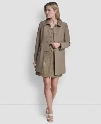 Dkny Womens Tech Sport 4 Button Topper Jacket Techy Sport Button Up Vest Top Zipper Back Mini Skirt In Multi