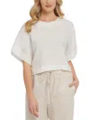 Dkny Womens Textured Hi Low Blouse In White