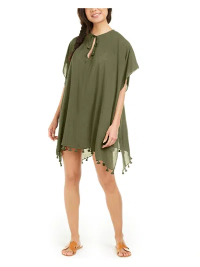 Dkny Womens Tie-front Dress Cover-up In Green