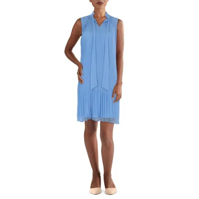 Dkny Womens Tie Neck Mini Shift Dress In Pink