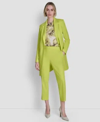Dkny Womens Topper Jacket Pull On Ankle Pant In Green