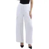 Dkny Womens Twill Pull On Wide Leg Pants In White