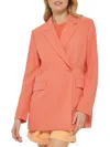 DKNY WOMENS WOVEN LONG SLEEVES TWO-BUTTON BLAZER
