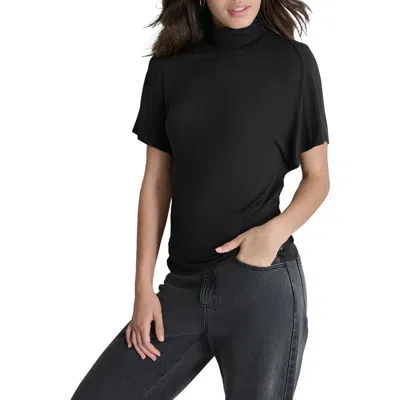 Dkny Womens Zipper Rayon Blouse In Black