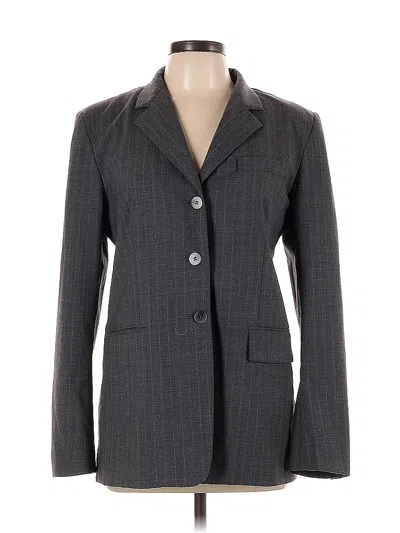 Pre-owned Dkny Wool Blazer Jacket In Gray