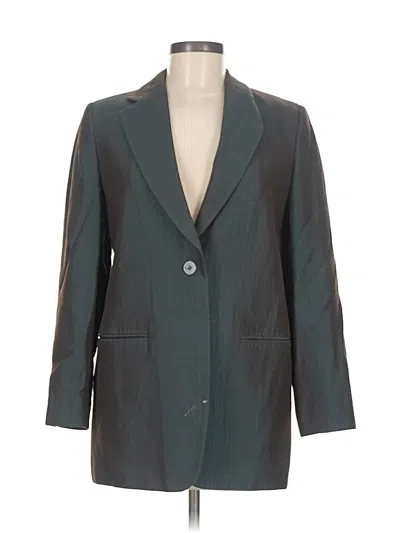 Pre-owned Dkny Wool Blazer Jacket In Teal