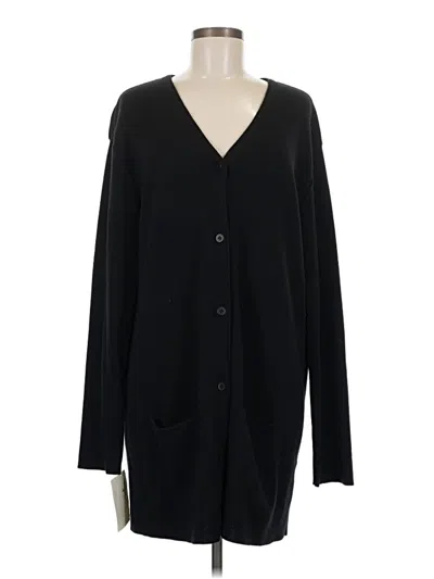 Pre-owned Dkny Wool Cardigan Sweater In Black