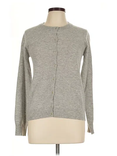 Pre-owned Dkny Wool Cardigan Sweater In Gray
