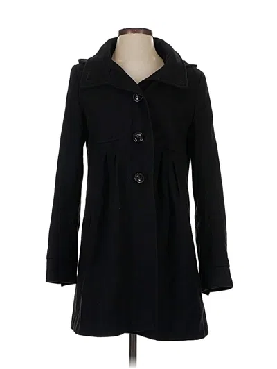 Pre-owned Dkny Wool Coat In Black