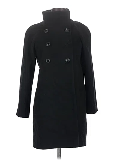 Pre-owned Dkny Wool Coat In Black