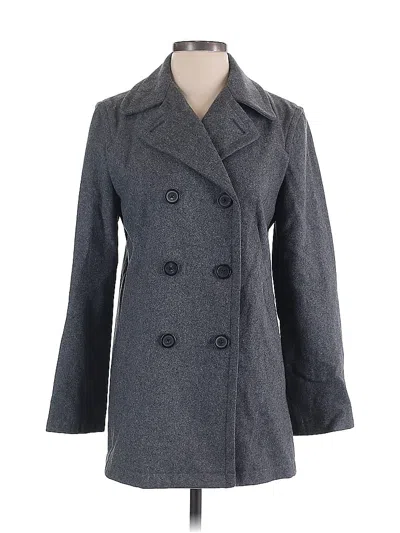 Pre-owned Dkny Wool Coat In Gray