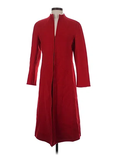 Pre-owned Dkny Wool Coat In Red
