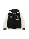 Dkny Wool-blend Padded Padded Jacket In Multi