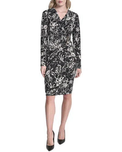Dkny Wrap Dress In Multi