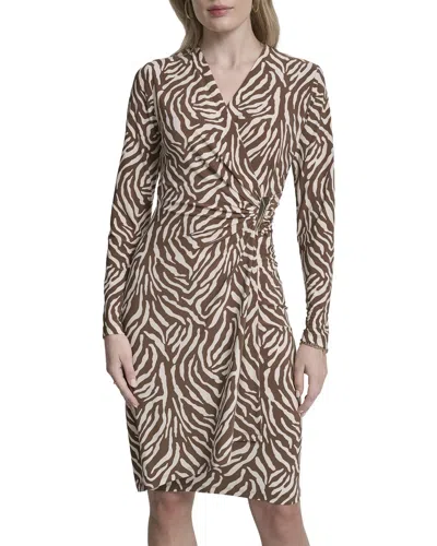 Dkny Wrap Dress In Animal Print