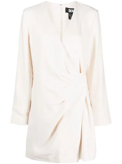 Dkny Women's Long Sleeve Crepe Blazer Dress In Egg Nog