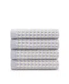 Dkny Pure Set Of 4 Pure Yarn Dyed Cotton Waffle Washcloths In Gray