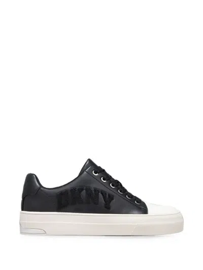 Dkny York Logo-embossed Sneakers In Black