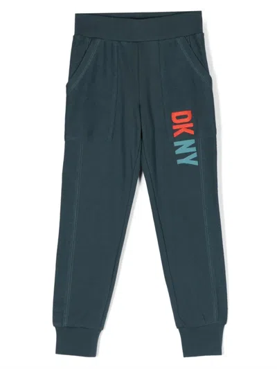Dkny Youthful Mini Logo Joggers In Blue
