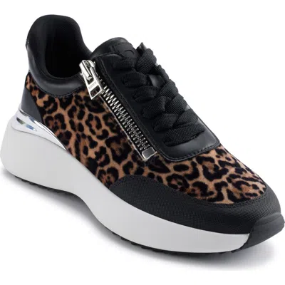 Dkny Zacata Platform Wedge Sneaker In Brown