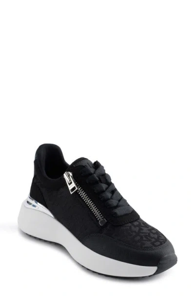 Dkny Zacata Platform Wedge Sneaker In Black