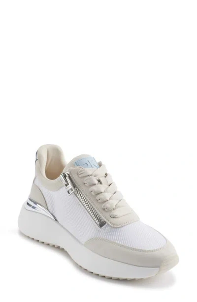 Dkny Zacata Platform Wedge Sneaker In Khaki/blue