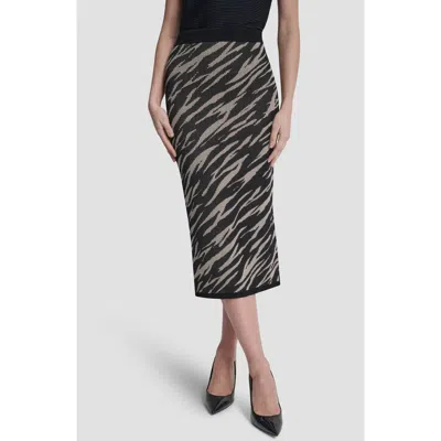 Dkny Zebra Jacquard Stitch Pencil Skirt In Black
