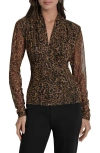 Dkny Zebra Print Long Sleeve Mesh Shirt In Animal Print