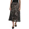 Dkny Zebra Stripe Layered Mesh A-line Skirt In Multi