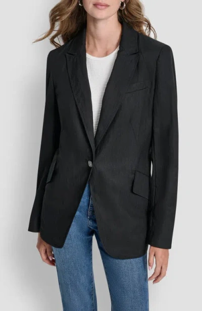 Dkny Zigzag Stitch Blazer In Black