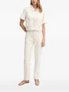 Dkny Ecru Crop Denim Jacket In Neutral