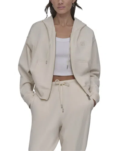 Dkny Zip Front Hoodie In Neutral