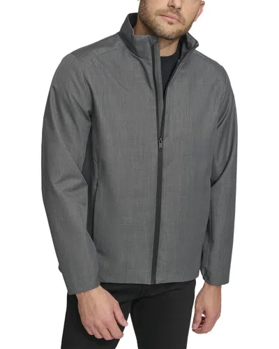 Dkny Zip Front Jacket In Gray