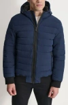 Dkny Zip Front Quilted Jacket In Blue