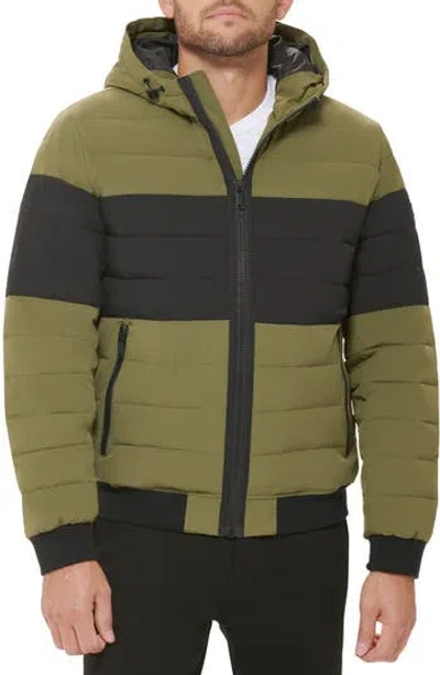 Dkny Zip Front Quilted Jacket In Green