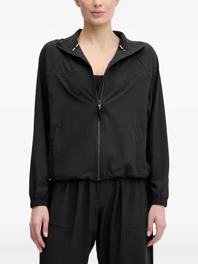 Dkny Zip Hooded Jacket In Black